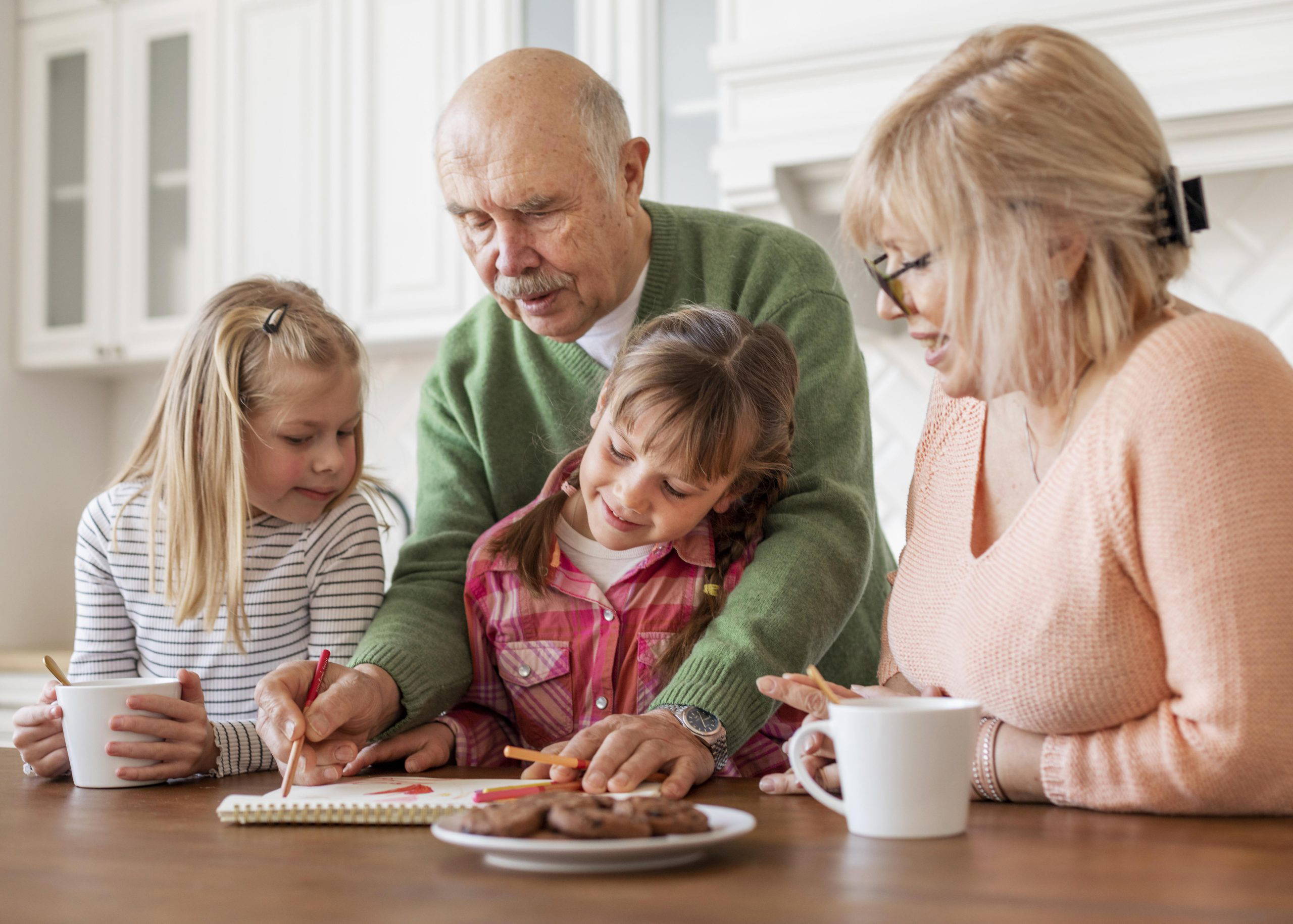 Grandparents spending time with grandchildren in kitchen and may be wondering what rights as grandparents do they have